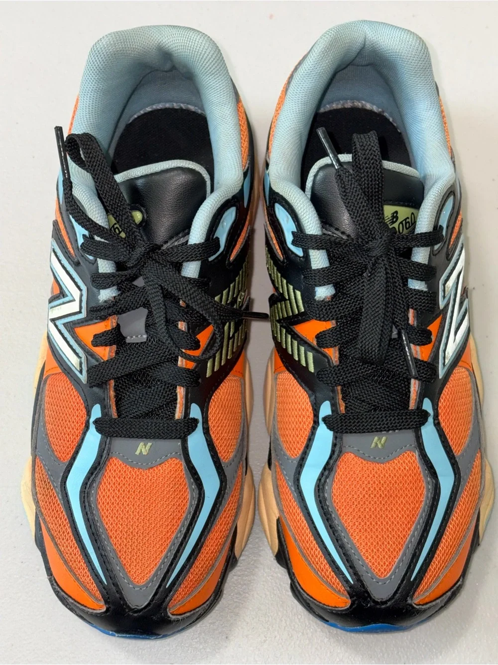 New Balance Kids Bright Orange & Light Blue Athletic Sneakers